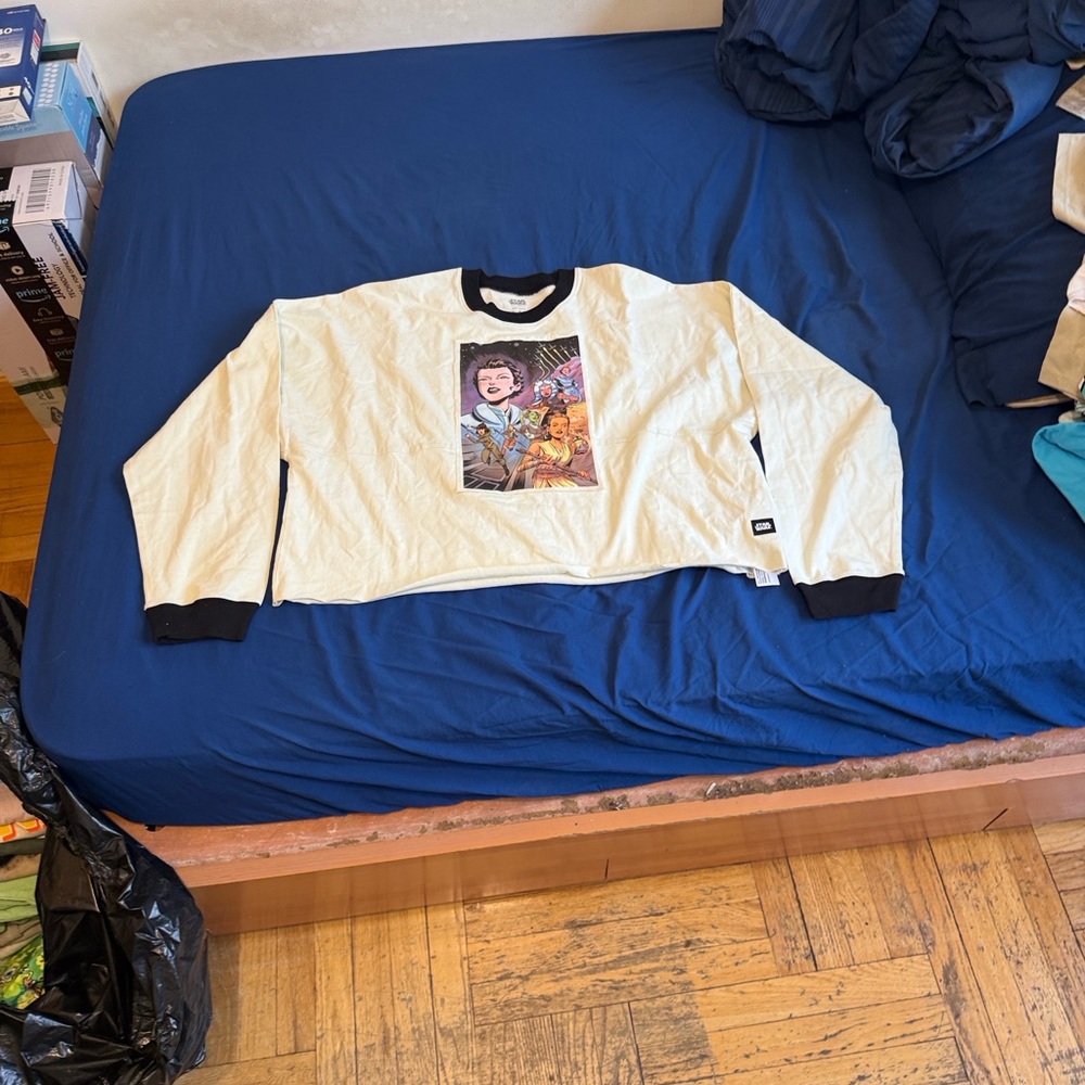 Disney Long Sleeve Tee - Cream and Black